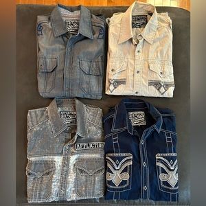 Aflliction short sleeve bottom down size large